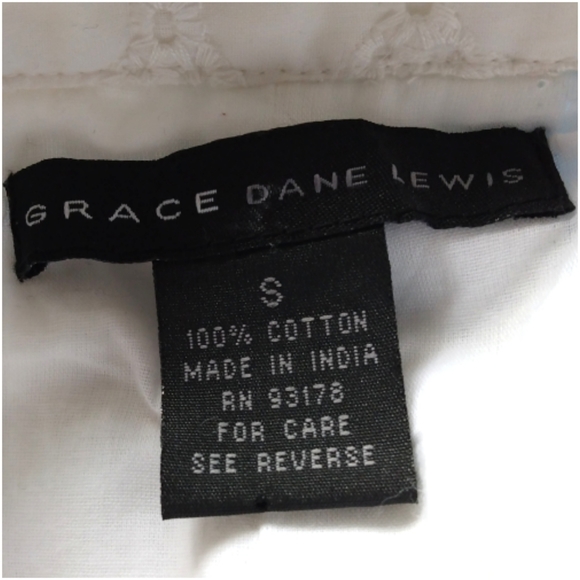 NWOT Open Front Cotton Eyelet Blouse, Size S - Picture 5 of 5